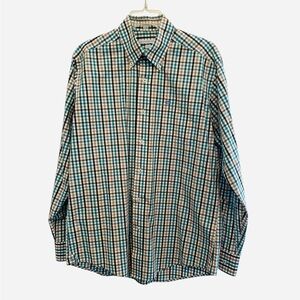 Southern Tide men’s classic fit, button-down size M green, brown, white